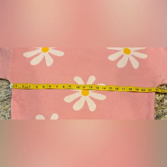 Zeagoo Floral Daisy Balloon Sleeve Mock Neck Women’s Sweater Size XL Pink - Picture 5 of 6